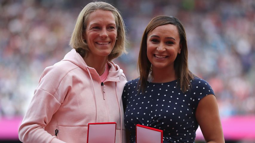 Siebenkämpferinnen Jennifer Oeser und Jessica Ennis mit Silber und Gold