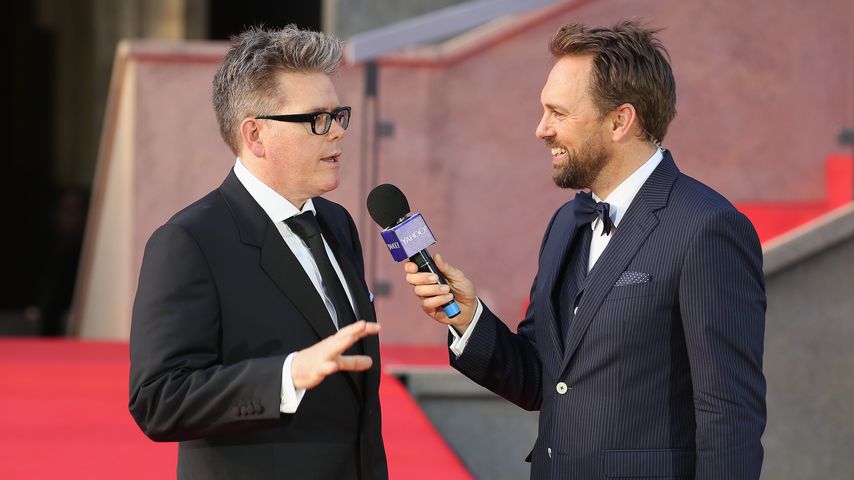 Gätjen und Christopher McQuarrie bei der "Mission Impossible-Rogue Nation"-Premiere in Wien 2015