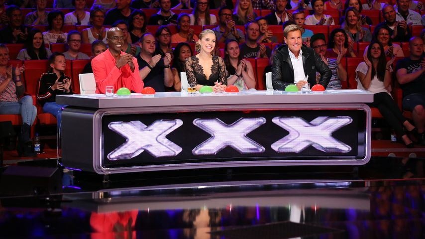 Bruce Darnell, Victoria Swarovski und Dieter Bohlen beim "Supertalent"