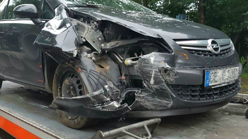 Emil Kusmireks Auto nach einem Auto-Unfall