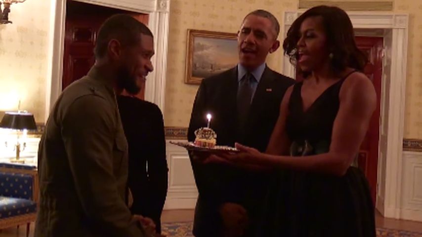 Barack Obama, Michelle Obama und Usher