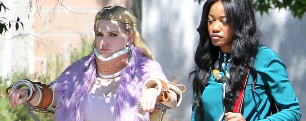 Abigail Breslin und Keke Palmer bei den "Scream Queens"-Dreharbeiten Abigail Breslin und Keke Palmer bei den "Scream Queens"-Dreharbeiten