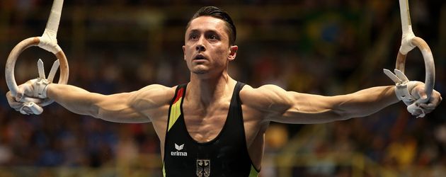 Andreas Toba an den Ringen bei einem Wettkampf in Brasilien im Jahr 2015 Andreas Toba an den Ringen bei einem Wettkampf in Brasilien im Jahr 2015