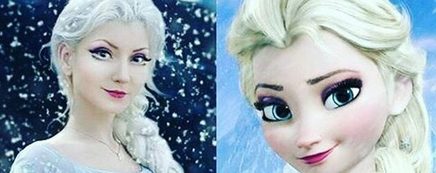 Andressa Damiani Valcanaia und Elsa von Frozen Andressa Damiani Valcanaia und Elsa von Frozen