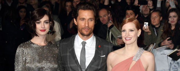 Anne Hathaway, Matthew McConaughey und Jessica Chastain Anne Hathaway, Matthew McConaughey und Jessica Chastain