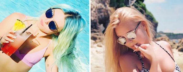 Bibi Heinicke und Dagi Bee am Strand Bibi Heinicke und Dagi Bee am Strand
