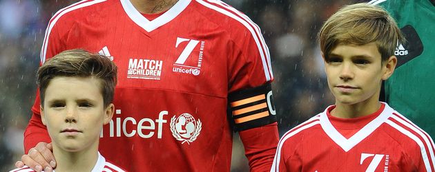 David Beckham, Romeo Beckham, Harper Seven Beckham und Cruz Beckham David Beckham, Romeo Beckham, Harper Seven Beckham und Cruz Beckham