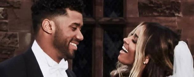 Hochzeitsbild von Sängerin Ciara und ihrem Ehemann Russell Wilson Hochzeitsbild von Sängerin Ciara und ihrem Ehemann Russell Wilson