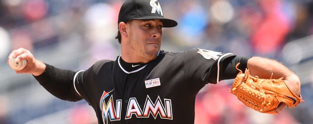 Jose Fernandez bei einem Baseball-Match im Nationals Park im Mai 2016 Jose Fernandez bei einem Baseball-Match im Nationals Park im Mai 2016