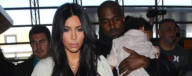Kim Kardashian, Kanye West und North West Kim Kardashian, Kanye West und North West