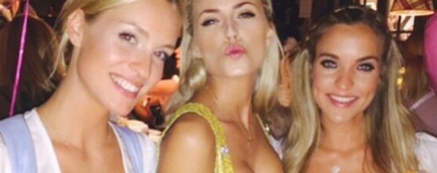 Fesches Wiesn Madl Lena Gercke Posiert In Sexy Gold Dirndl Promiflashde