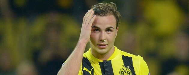 Mario Götze beim Champions-League-Match BVB gegen Real Madrid im April 2013 Mario Götze beim Champions-League-Match BVB gegen Real Madrid im April 2013