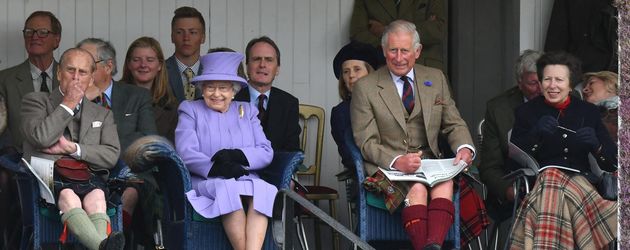Prinzessin Anne, Königin Elizabeth II., Prinz Philipp und Prinz Charles Prinzessin Anne, Königin Elizabeth II., Prinz Philipp und Prinz Charles