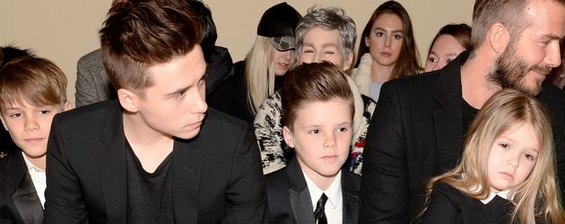 David Beckham, Brooklyn Beckham, Harper Seven Beckham und Cruz Beckham David Beckham, Brooklyn Beckham, Harper Seven Beckham und Cruz Beckham