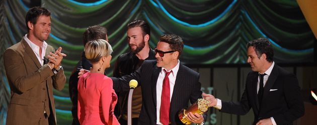 Chris Hemsworth, Robert Downey Junior, Chris Evans und Scarlett Johansson Chris Hemsworth, Robert Downey Junior, Chris Evans und Scarlett Johansson