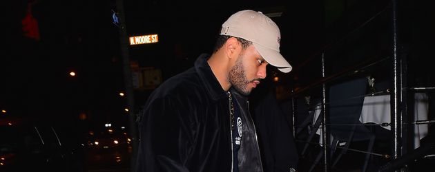The Weeknd in New York auf dem Weg zu Bella Hadids Geburtstagsparty The Weeknd in New York auf dem Weg zu Bella Hadids Geburtstagsparty