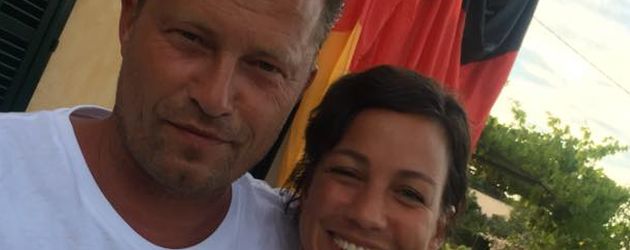 Til Schweiger und Marlene bei der Fußball-Europameisterschaft 2016 Til Schweiger und Marlene bei der Fußball-Europameisterschaft 2016