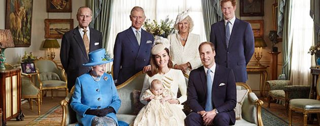 Queen Elizabeth II., Prinz William und Prinz George Queen Elizabeth II., Prinz William und Prinz George